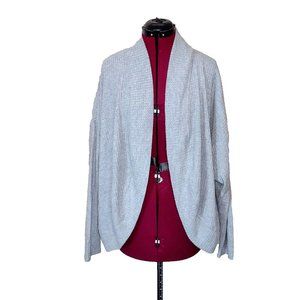 SOCIALITE  Womens Cardigan Size Large Grey Waffle Knit Dolman Sleeve